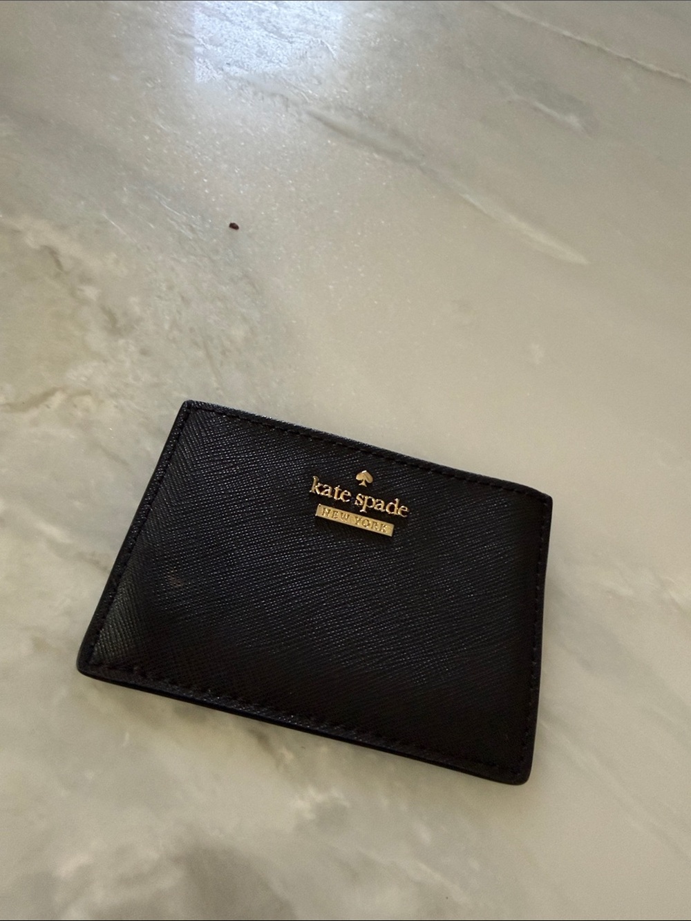 kate spade Black Leather 3 Card wallet